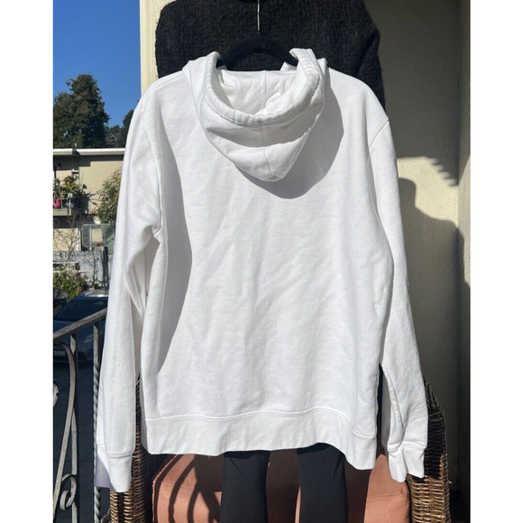 Champion Sweatshirt Hoodie Men's L Long Sleeve Embroidered Logo White - Picture 2 of 5